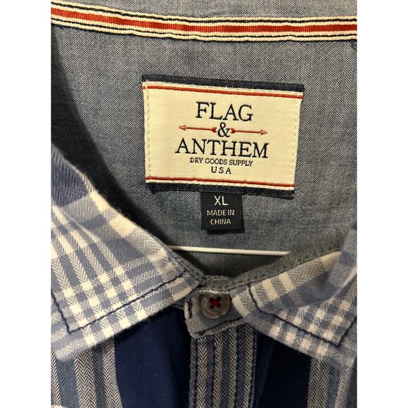 Flag & Anthem Plaid Pearl Snap Short Sleeve Button Down Shirt - Picture 2 of 4